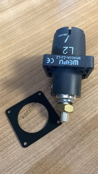 WEIPU WH400A-ZJ-L2-M12 1 Pin IP67 400A Panel Tipi Erkek Powerlock Su Geçirmez Konnektörü