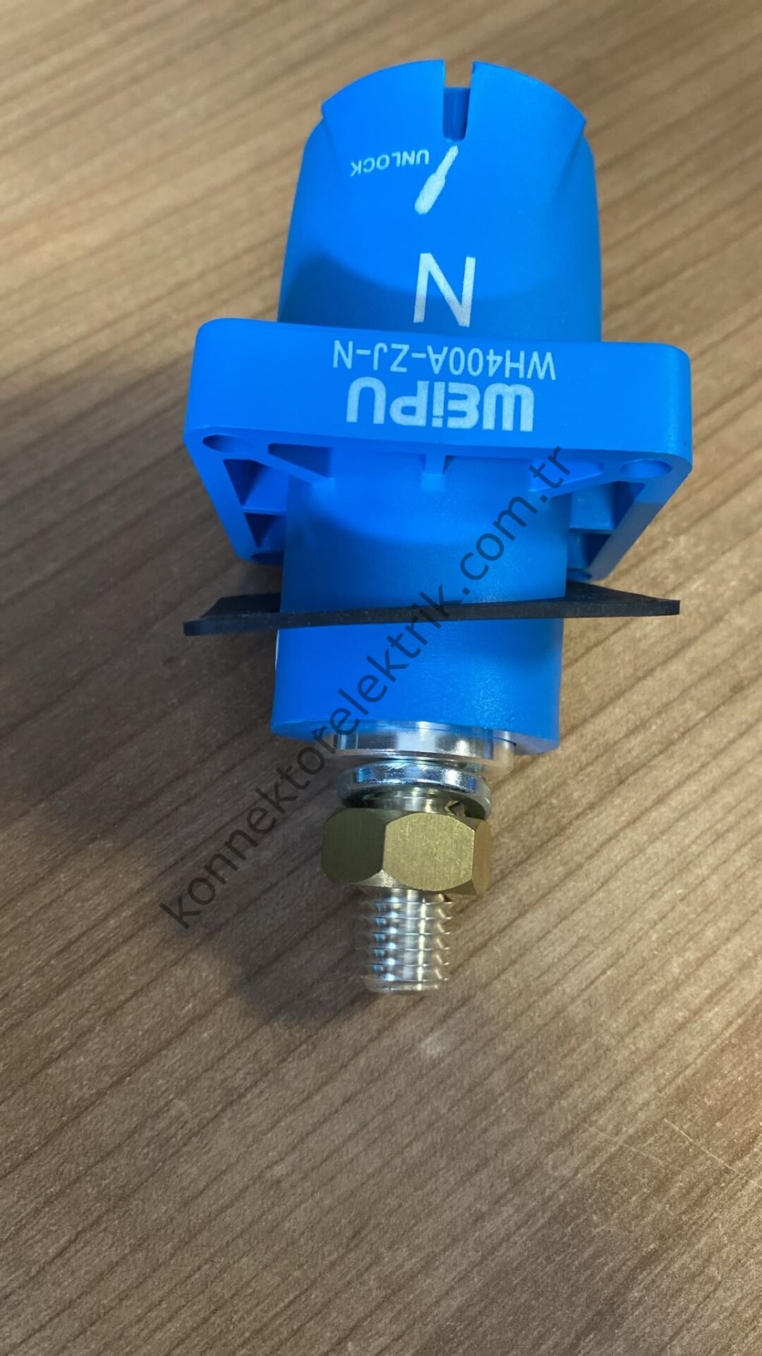 WEIPU WH400A-ZJ-N-M12 1 Pin IP67 400A Panel Tipi Erkek Powerlock Su Geçirmez Konnektör