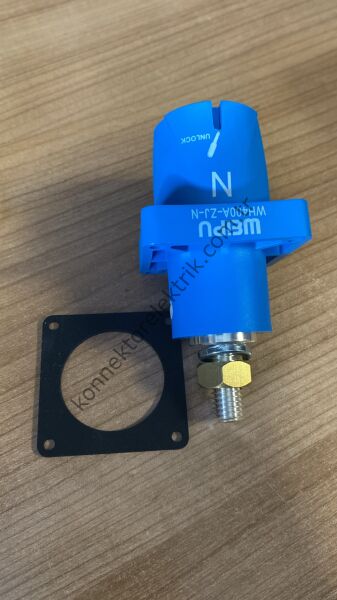 WEIPU WH400A-ZJ-N-M12 1 Pin IP67 400A Panel Tipi Erkek Powerlock Su Geçirmez Konnektör