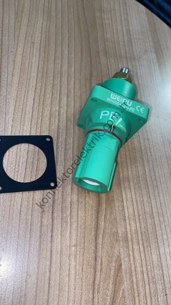 WEIPU WH400A-ZJ-PE-M12 1 Pin IP67 400A Panel Tipi Erkek Powerlock Su Geçirmez Konnektör