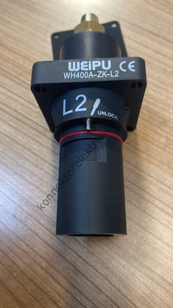 WEIPU WH400A-ZK-L2-M12 1 Pin IP67 400A Panel Tipi Dişi Powerlock Su Geçirmez Konnektör