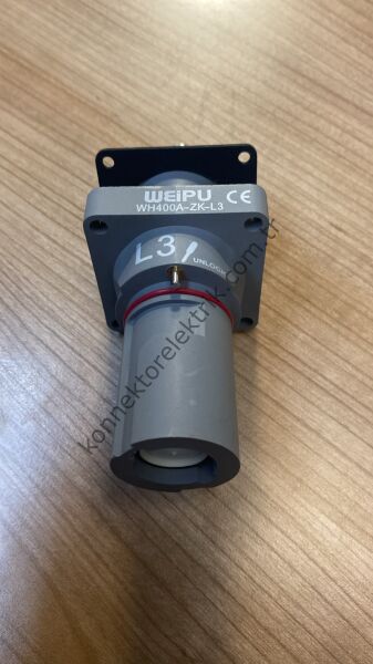 WEIPU WH400A-ZK-L3-M12 1 Pin IP67 400A Panel Tipi Dişi Powerlock Su Geçirmez Konnektör