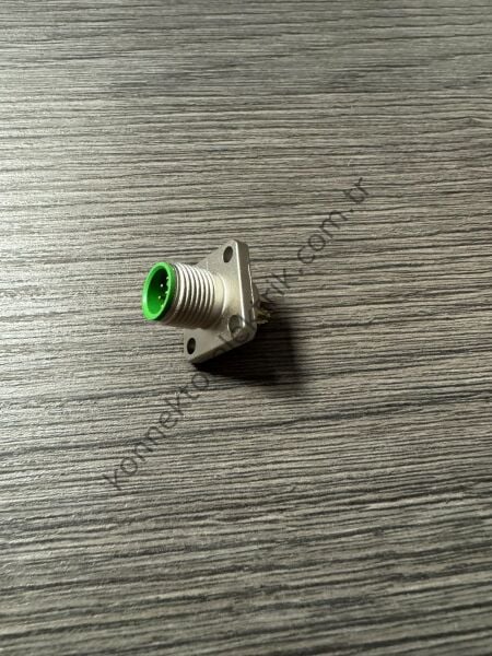 RENHOTEC M12 8 Pin Kare Flanş Metal Kasa Panel Tipi Erkek Endüstriyel Konnektör