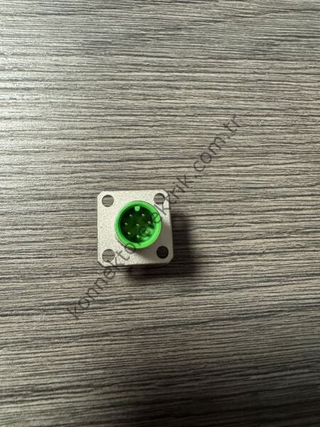 RENHOTEC M12 8 Pin Kare Flanş Metal Kasa Panel Tipi Erkek Endüstriyel Konnektör