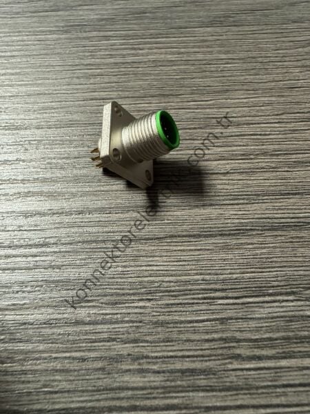 RENHOTEC M12 8 Pin Kare Flanş Metal Kasa Panel Tipi Erkek Endüstriyel Konnektör