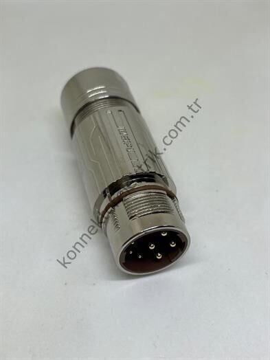 HZ CONNECTORS M23 8 Pin (4+4) Metal Kasa Karşıt Kablo Tipi Erkek Endüstriyel Konnektör