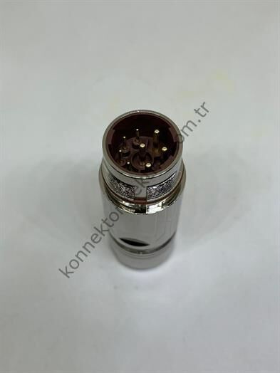 HZ CONNECTORS M23 8 Pin (4+4) Metal Kasa Karşıt Kablo Tipi Erkek Endüstriyel Konnektör