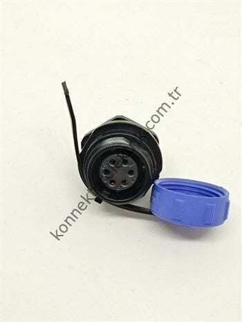 WEIPU SP1312/S6 6 Pin IP68 Plastik Kasa Panel Tipi Dişi Su Geçirmez Konnektör