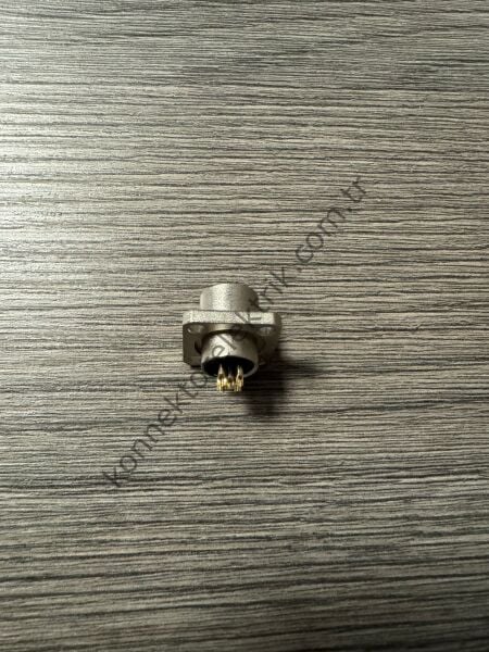 RENHOTEC M12 5 Pin Kare Flanş Metal Kasa Panel Tipi Dişi Endüstriyel Konnektör