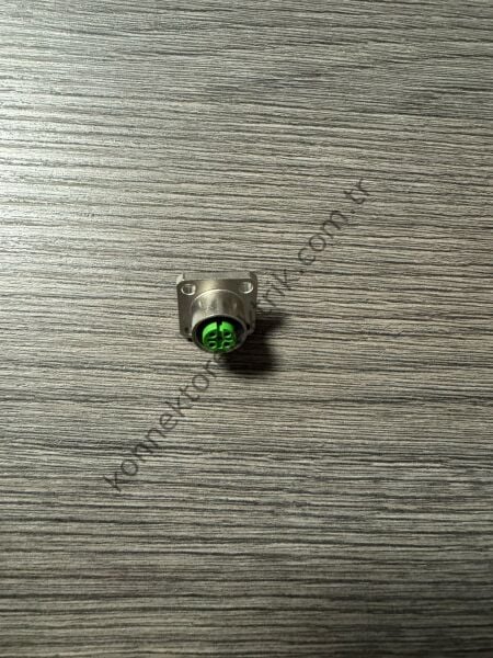 RENHOTEC M12 5 Pin Kare Flanş Metal Kasa Panel Tipi Dişi Endüstriyel Konnektör