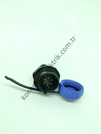 WEIPU SP1312/P6 6 Pin IP68 Plastik Kasa Panel Tipi Erkek Su Geçirmez Konnektör