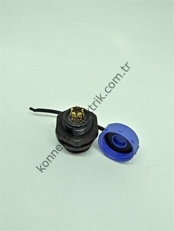 WEIPU SP1312/P6 6 Pin IP68 Plastik Kasa Panel Tipi Erkek Su Geçirmez Konnektör