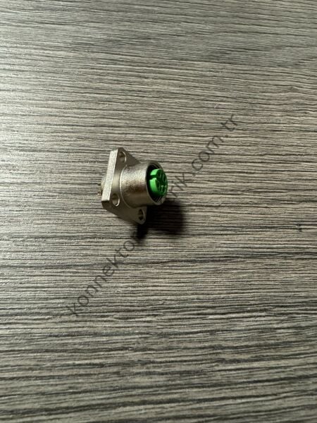 RENHOTEC M12 4 Pin Kare Flanş Metal Kasa Panel Tipi Dişi Endüstriyel Konnektör