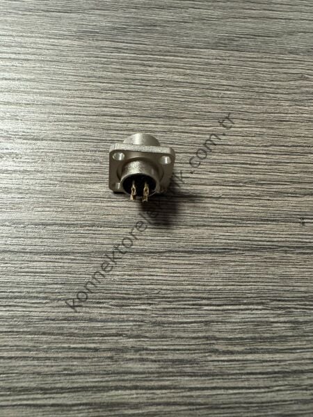 RENHOTEC M12 4 Pin Kare Flanş Metal Kasa Panel Tipi Dişi Endüstriyel Konnektör