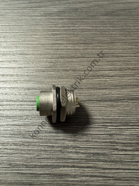 RENHOTEC M12 Arkadan Somunlu 4 Pin Metal Kasa Panel Tipi Dişi Endüstriyel Konnektör