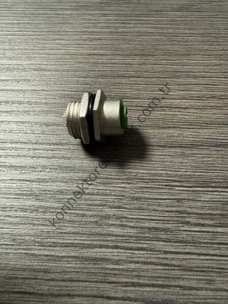 RENHOTEC M12 Arkadan Somunlu 4 Pin Metal Kasa Panel Tipi Dişi Endüstriyel Konnektör