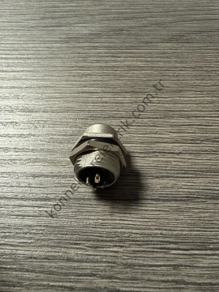 RENHOTEC M12 Arkadan Somunlu 4 Pin Metal Kasa Panel Tipi Dişi Endüstriyel Konnektör