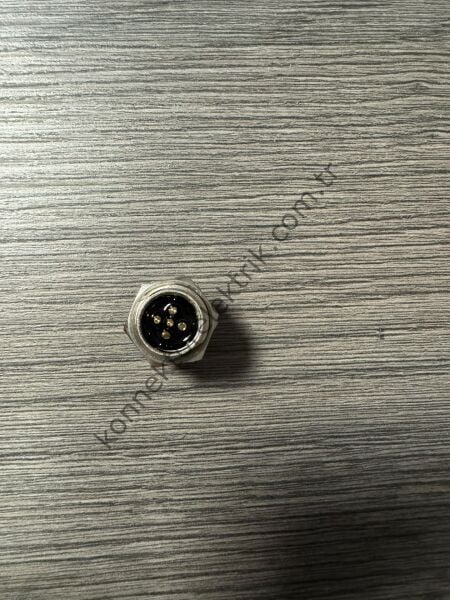 RENHOTEC M12 Arkadan Somunlu 5 Pin Metal Kasa Panel Tipi Dişi Endüstriyel Konnektör