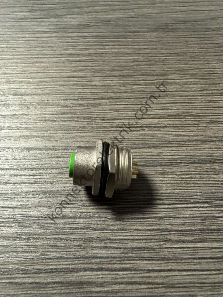 RENHOTEC M12 Arkadan Somunlu 5 Pin Metal Kasa Panel Tipi Dişi Endüstriyel Konnektör