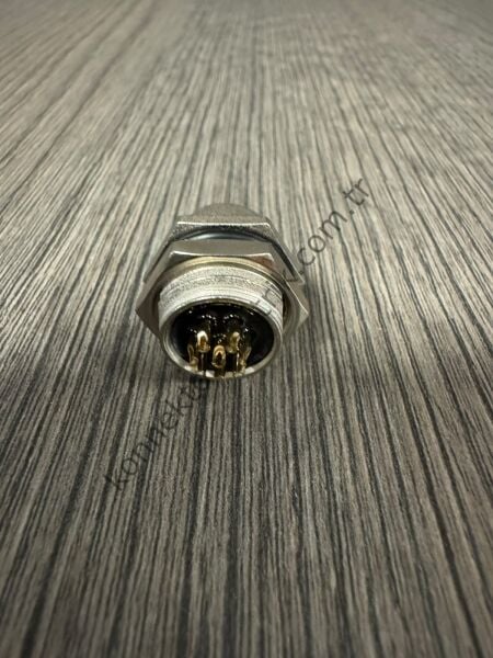 RENHOTEC M12 Arkadan Somunlu 8 Pin Metal Kasa Panel Tipi Dişi Endüstriyel Konnektör
