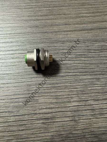 RENHOTEC M12 Arkadan Somunlu 8 Pin Metal Kasa Panel Tipi Dişi Endüstriyel Konnektör