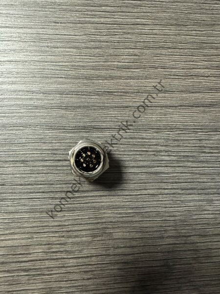 RENHOTEC M12 Arkadan Somunlu 8 Pin Metal Kasa Panel Tipi Dişi Endüstriyel Konnektör