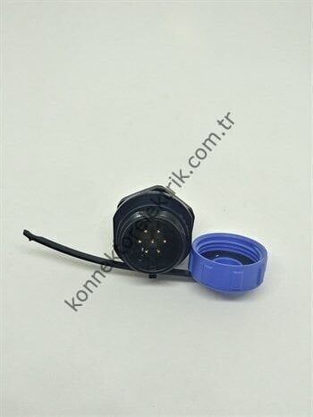 WEIPU SP1312/P7 7 Pin IP68 Plastik Kasa Panel Tipi Erkek Su Geçirmez Konnektör