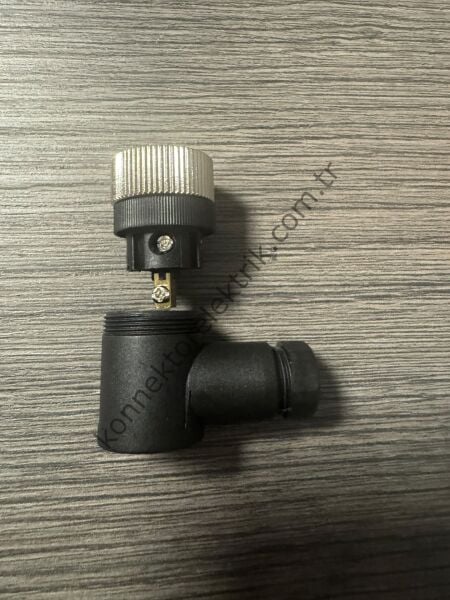 RENTHOTEC M12 5 Pin Plastik Kasa  90° Açılı Kablo Tipi Dişi Endüstriyel Konnektör
