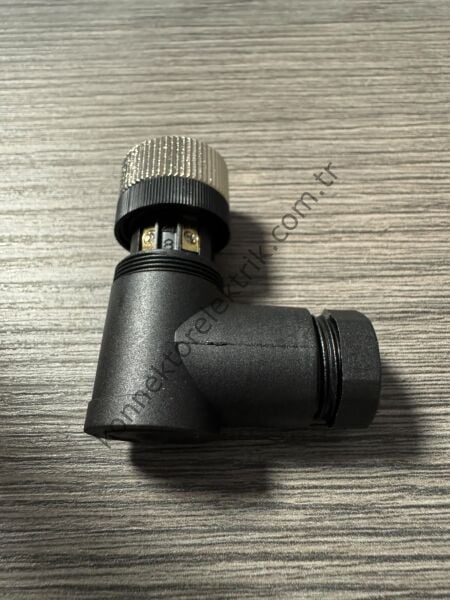 RENTHOTEC M12 8 Pin Plastik Kasa  90° Açılı Kablo Tipi Dişi Endüstriyel Konnektör