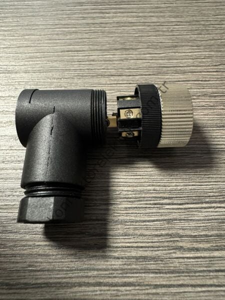 RENTHOTEC M12 8 Pin Plastik Kasa  90° Açılı Kablo Tipi Dişi Endüstriyel Konnektör