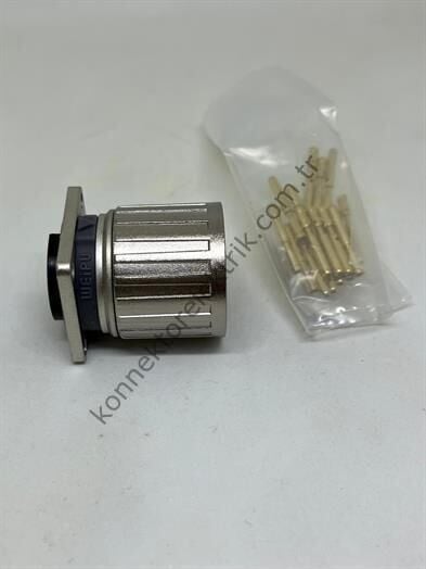 M23 19 Pin Panel Tipi Bilezikli Dişi Konnektör