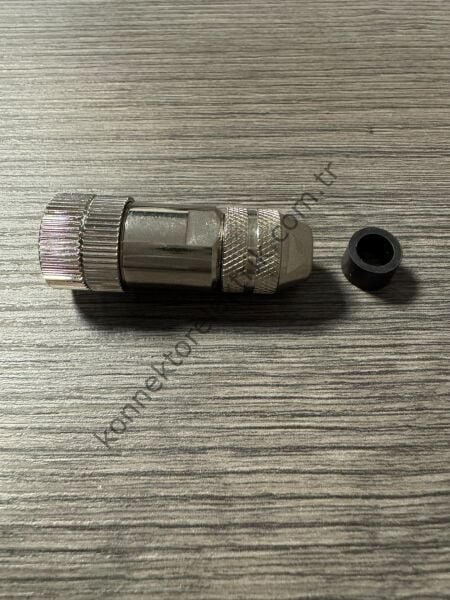 RENHOTEC M12 5 Pin Metal Kasa Kablo Tipi Dişi Endüstriyel Konnektör