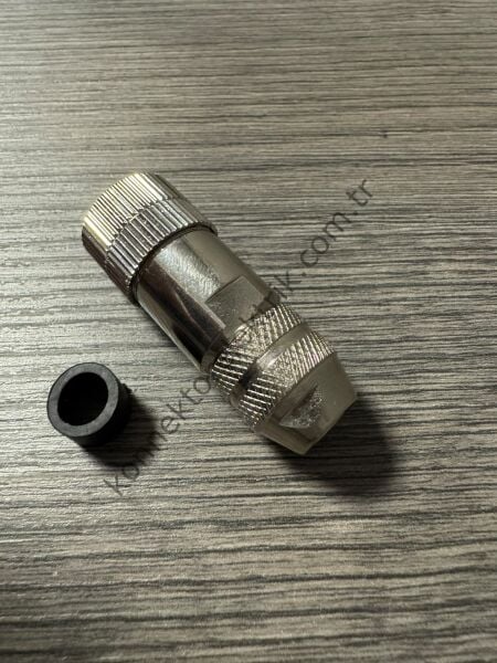RENHOTEC M12 5 Pin Metal Kasa Kablo Tipi Dişi Endüstriyel Konnektör