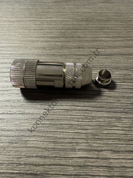 RENHOTEC M12 8 Pin Metal Kasa Kablo Tipi Dişi Endüstriyel Konnektör