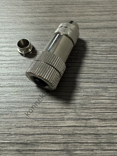 RENHOTEC M12 8 Pin Metal Kasa Kablo Tipi Dişi Endüstriyel Konnektör