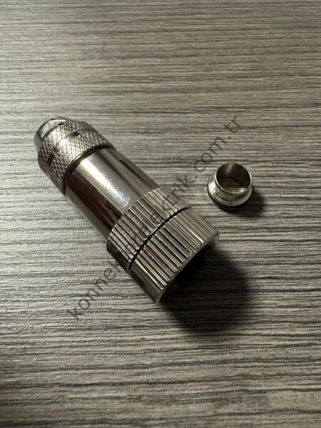 RENHOTEC M12 8 Pin Metal Kasa Kablo Tipi Dişi Endüstriyel Konnektör