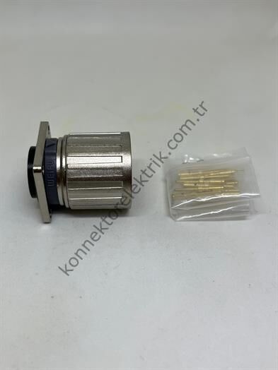 M23 17 Pin Panel Tipi Bilezikli Dişi Konnektör