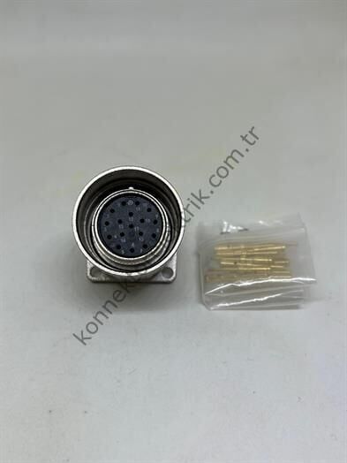 M23 17 Pin Panel Tipi Bilezikli Dişi Konnektör