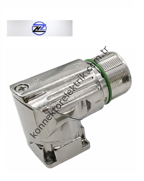 HZ CONNECTORS M23 17 Pin Metal Kasa 90° Açılı Panel Tipi Erkek Endüstriyel Konnektör