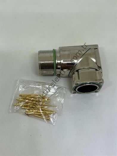 M23 17 Pin(E) 90° Açılı Panel Tipi Erkek Konnektör