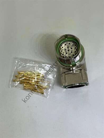 M23 17 Pin(E) 90° Açılı Panel Tipi Erkek Konnektör