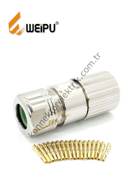 HZ CONNECTORS M23 17 Pin Metal Kasa Kablo Tipi Dişi Endüstriyel Konnektör