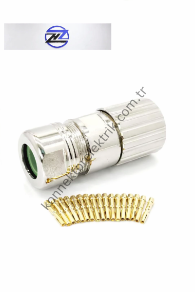 HZ CONNECTORS M23 17 Pin Metal Kasa Kablo Tipi Dişi Endüstriyel Konnektör