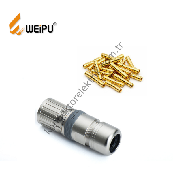 HZ CONNECTORS M23 17 Pin Metal Kasa Kablo Tipi Dişi Endüstriyel Konnektör