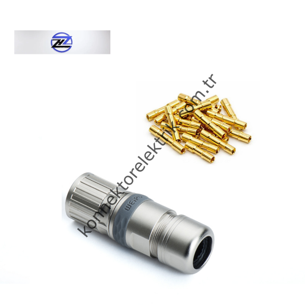 HZ CONNECTORS M23 17 Pin Metal Kasa Kablo Tipi Dişi Endüstriyel Konnektör