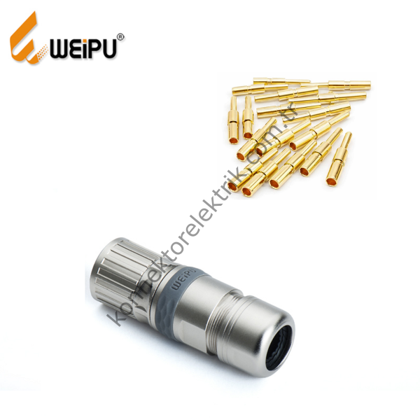 HZ CONNECTORS M23 17 Pin Metal Kasa Karşıt Kablo Tipi Erkek Endüstriyel Konnektör