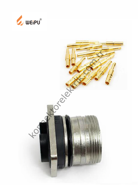 HZ CONNECTORS M23 17 Pin Metal Kasa Panel Tipi Erkek Endüstriyel Konnektör