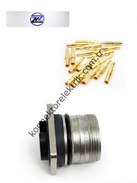 HZ CONNECTORS M23 17 Pin Metal Kasa Panel Tipi Erkek Endüstriyel Konnektör