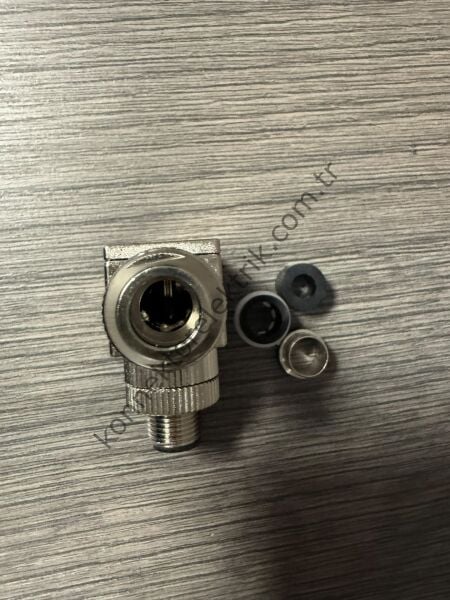 RENHOTEC M12 5 Pin Metal Kasa 90° Açılı Kablo Tipi Erkek Endüstriyel Konnektör