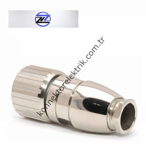 HZ CONNECTORS M23 6 Pin Metal Kasa Uzun Gövde Kablo Tipi Erkek Endüstriyel Konnektör